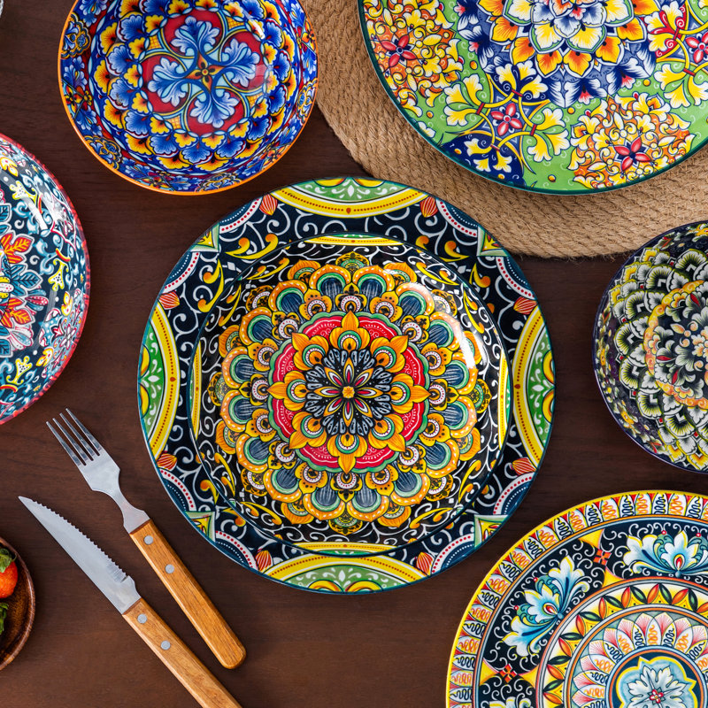 SIMI 18 Piece Stoneware Dinnerware Set, Service For 6