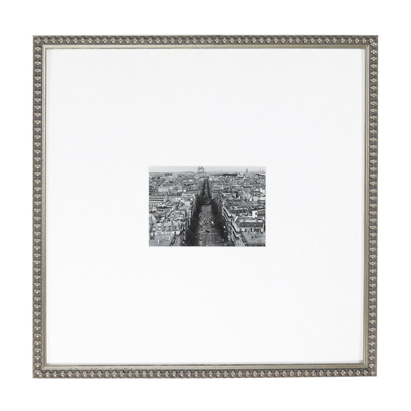 Cadre photo en bois - ensemble de 6, Argent, 4 po x 4 po