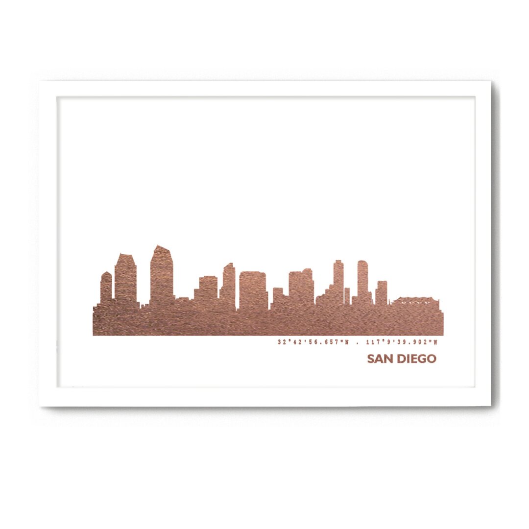 Gerahmtes Poster San Diego Skyline