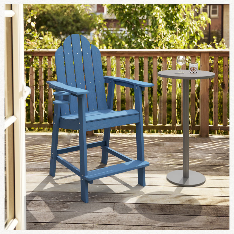 Chaise Adirondack en plastique Dutta, Bleu marine