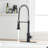 Touchless Kitchen Tap - Motion Sensor Enabled Automatic Contemporary Style For Sinks Faucet Hands Smart With Pull Down Modern Black And Silver Look