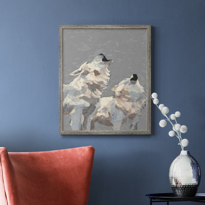 Midnight Wolves Premium Framed Canvas - Ready to Hang