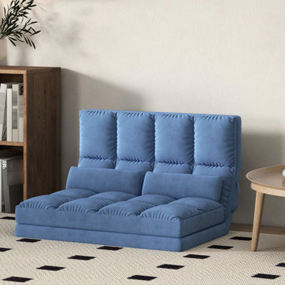 Fauteuil convertible convertible - Lit pliant avec réglable, 2 coussins, L 40,25 po, bleu