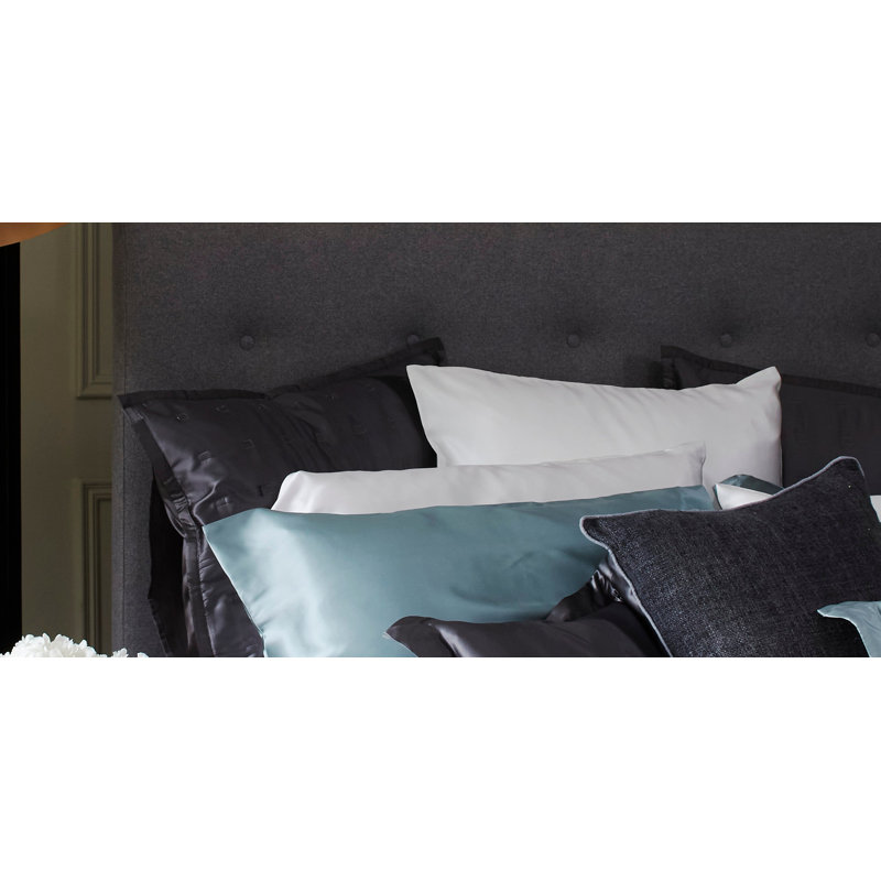 Ivory Silk Square Pillow Cover with Feather Fill