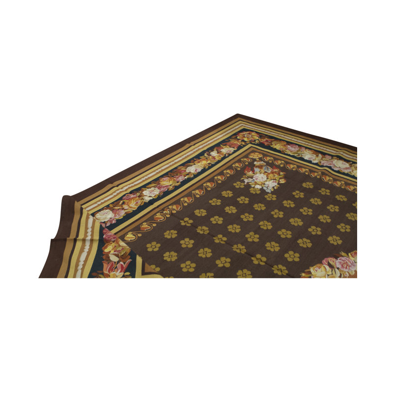 Wool Oriental Area Rug in Brown