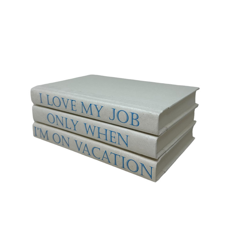 Citation de livre décoratif fait à la main en crème / bleu