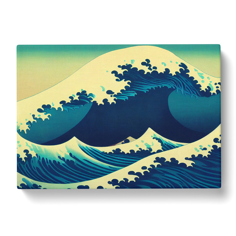 Compelling Japanese Wave - Wrapped Canvas, 50cm H x 76cm W x 3cm D