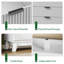 Commode cannelée à 57 tiroirs de 57 po de largeur, armoire de rangement très large Wave, commode à profil bas pour chambre à coucher, meuble télé pour salon, blanc-1287020322