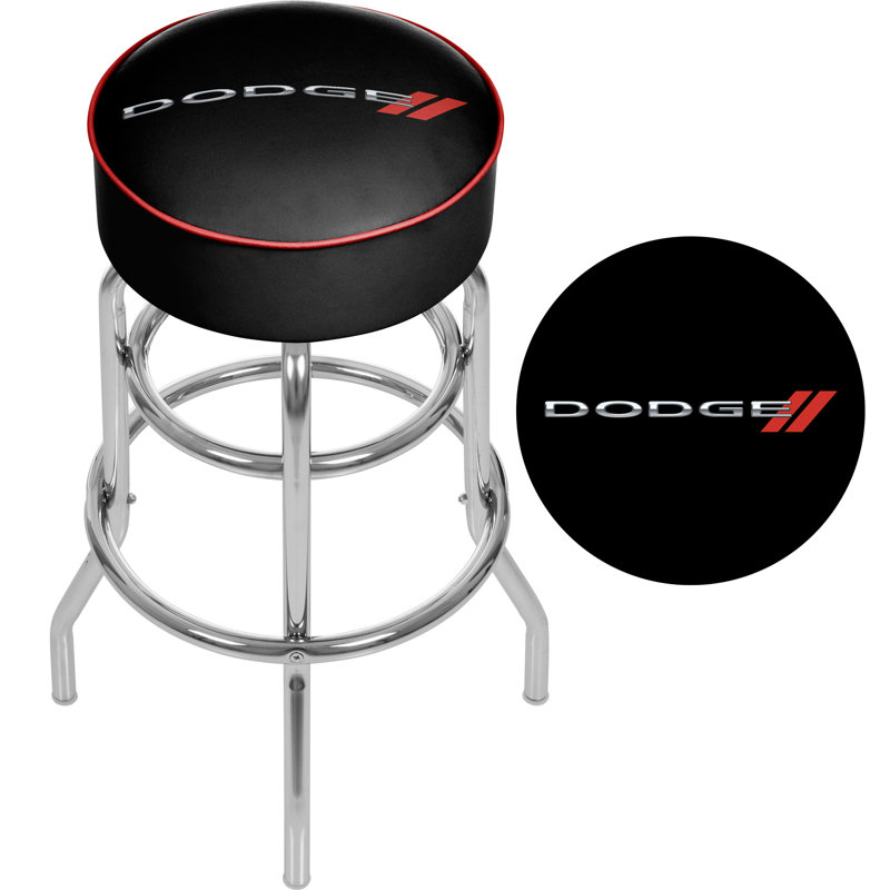 Sleek Gray 26" Swivel Metal Counter Stool with Padded Seat