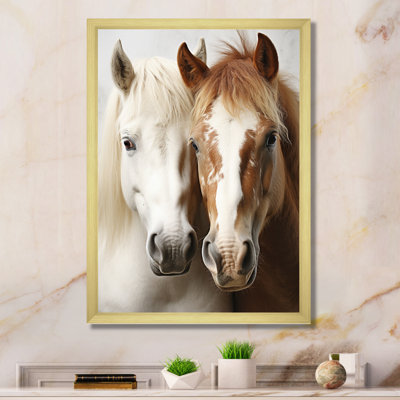 White And Brown Horse Dynamic Duo V - Horse Canvas Art