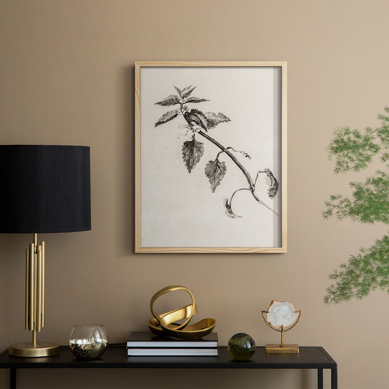 Reproduction florale vintage avec encadrement CECXLVI - bois massif, Naturel, H 30 po x l 24 po