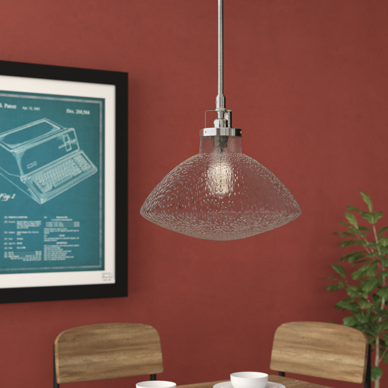 Luminaire suspendu 1 lumière Belton, Nickel brossé
