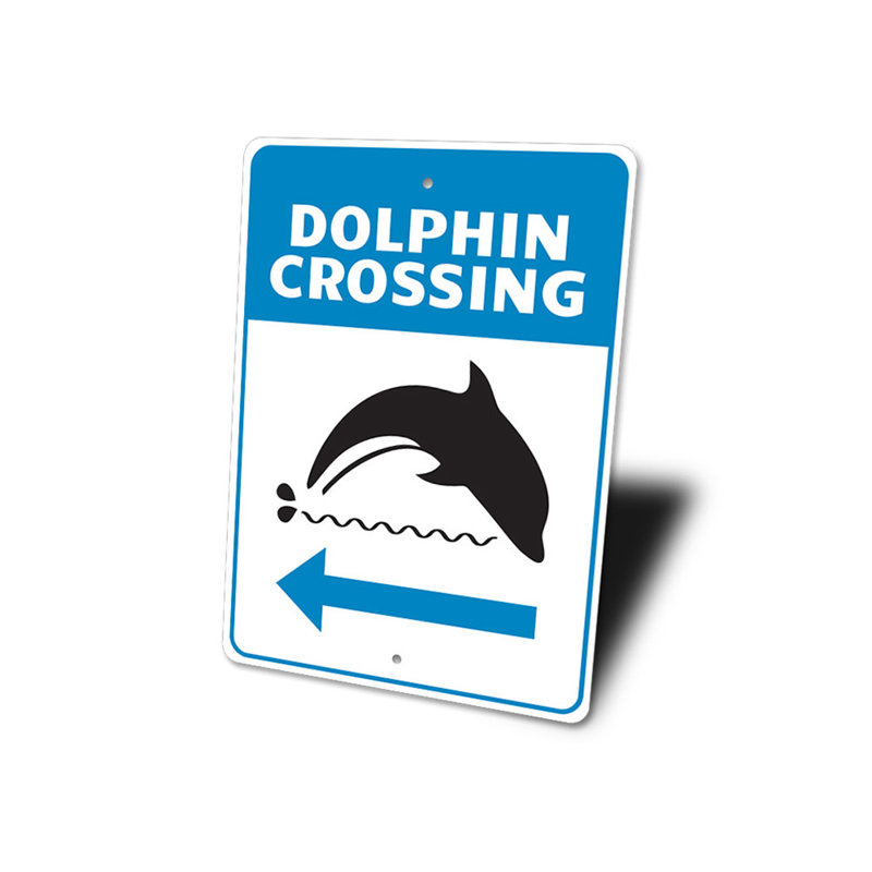 Plaque en aluminium Dolphin Crossing, H 14 po x l 10 po x P 0,04 po