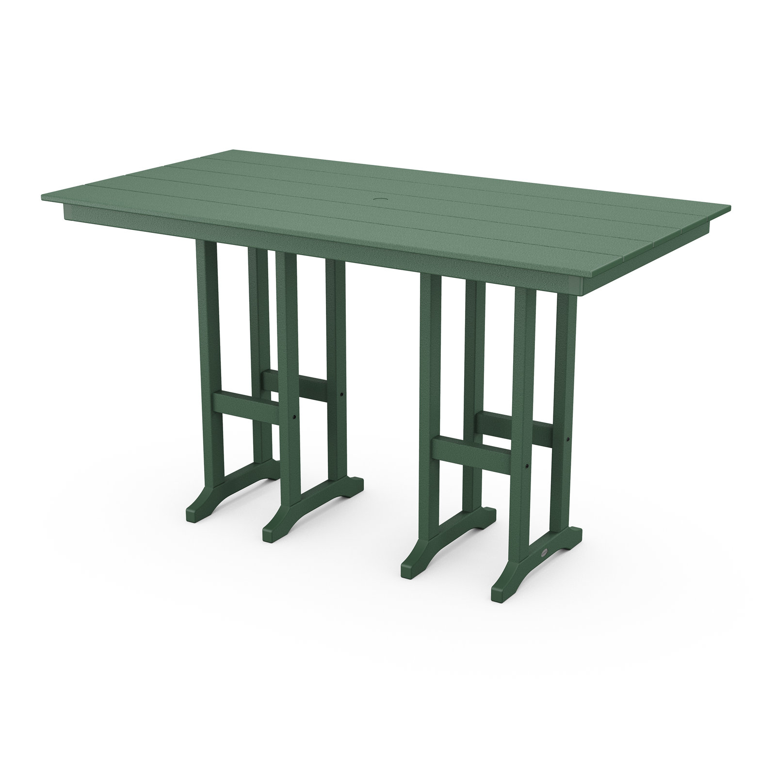 POLYWOOD® Tables Patio Dining Table, Green, 29.06"H x 37.72"W x 72"L