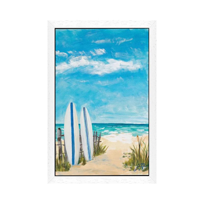 Tropical Surf II by Julie Derice - Floater Frame Print on Canvas, 66.04 cm H x 45.72 cm W, White Framed