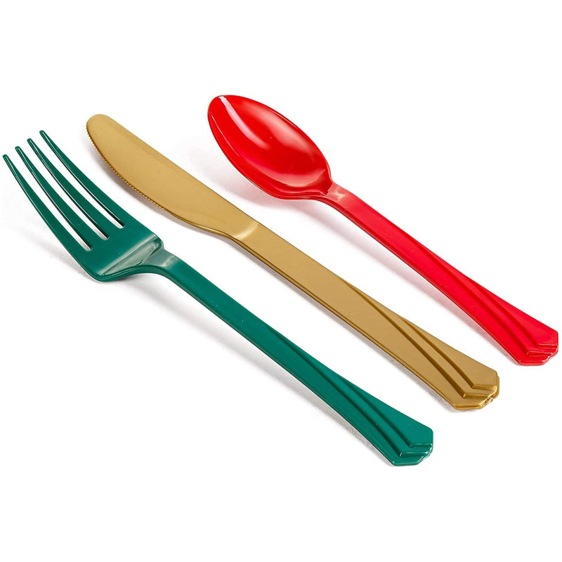 Disposable Christmas Flatware Set