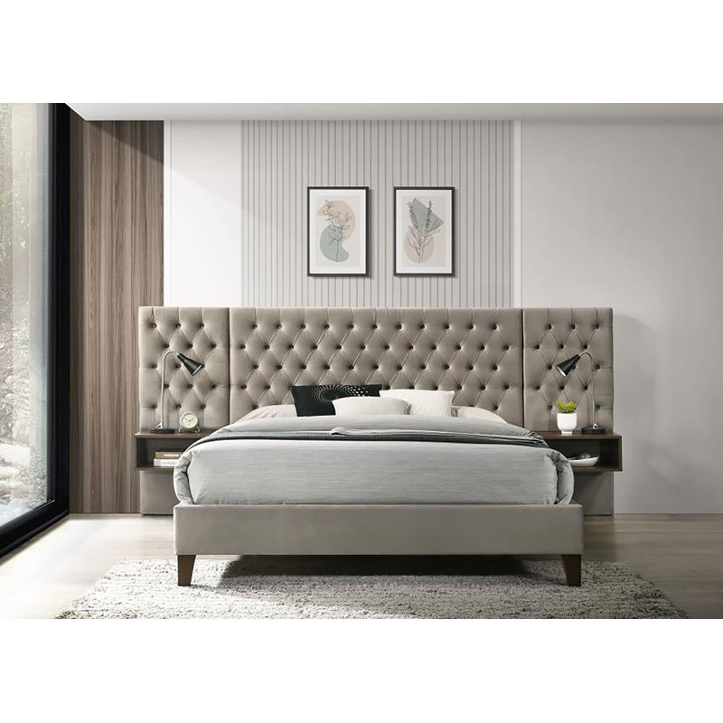 Crowell Upholstered Wall Panel Bed, King