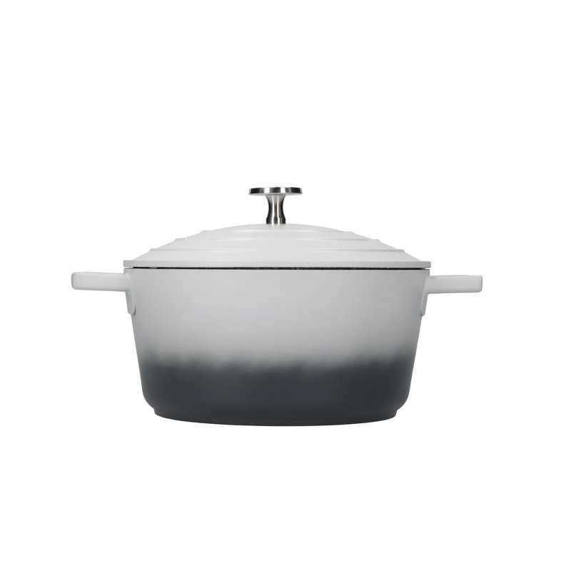 MasterClass Cast Aluminum Round Casserole, Grey Ombre, 28cm / 2.5L