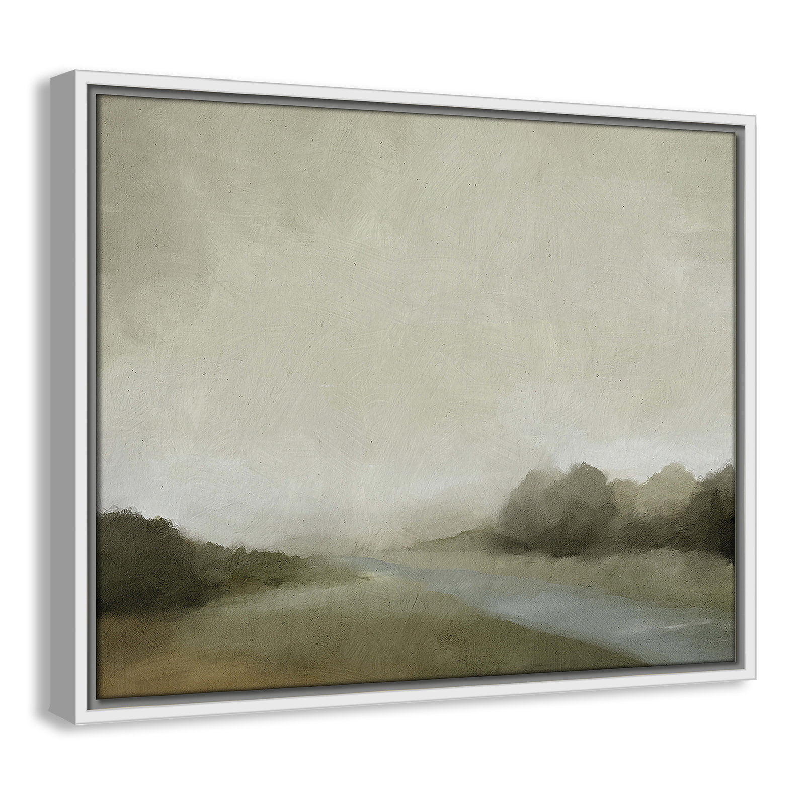 Vanora "Lovers Creek" Painting, 17.5" H x 21.5" W, White
