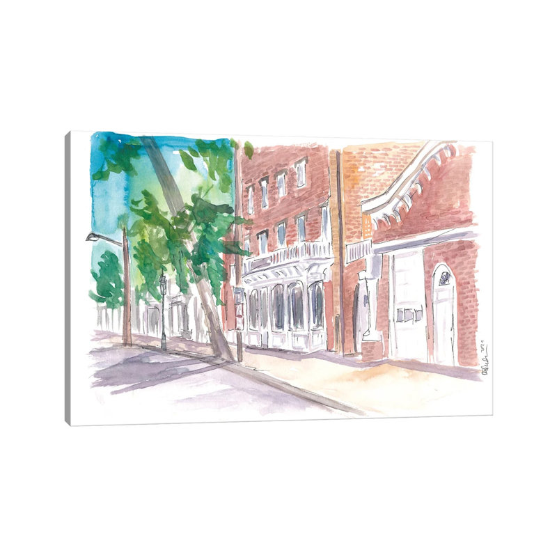 Sag Harbour Long Island Typical Main Street Scene by Markus & Martina Bleichner - Gallery-Wrapped Canvas Giclée on Canvas