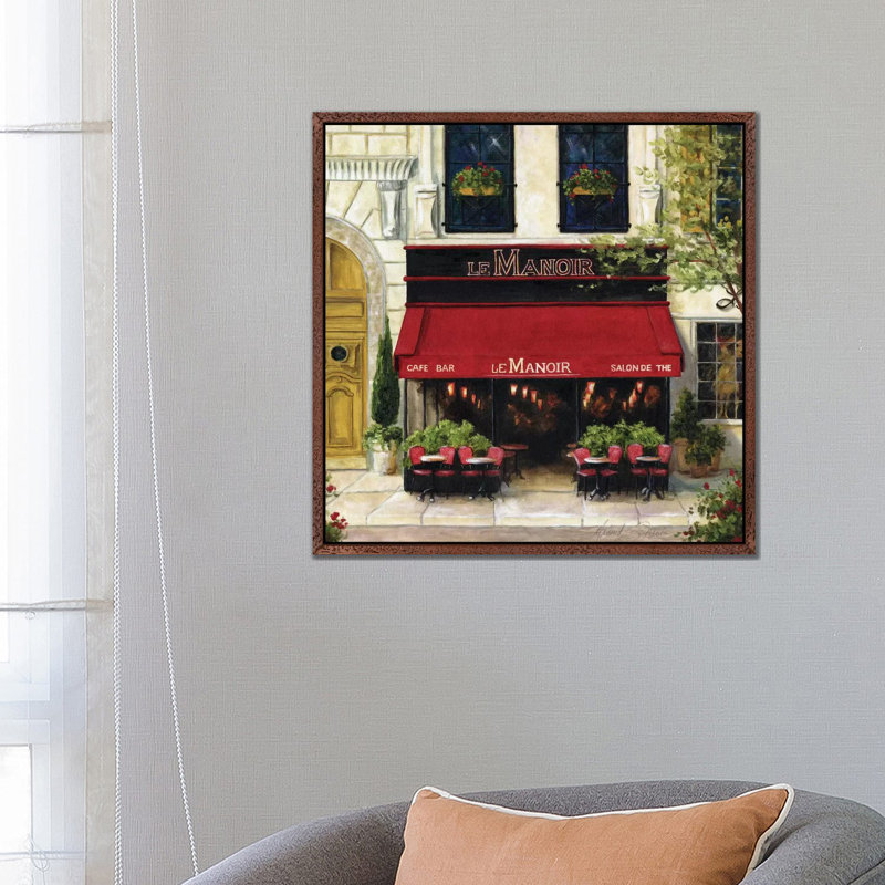 Cafe XIII 1 Piece Painting on Canvas, 66.04 cm H x 66.04 cm W, Classic Brown Wood Framed