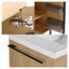 Meuble-lavabo autoportant avec lavabos doubles en résine et rangement ouvert