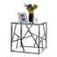 Table d'appoint moderne carrée avec plateau en verre trempé et plateau en métal doré-2138779319