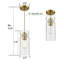 Modern mini Cracked Glass Cylinder Pendant Light Fixture Gold Kitchen Light