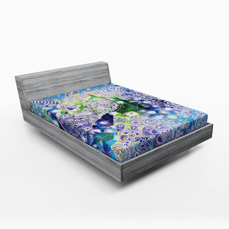 Microfiber Paisley Fitted Sheet, Queen Fitted Sheet