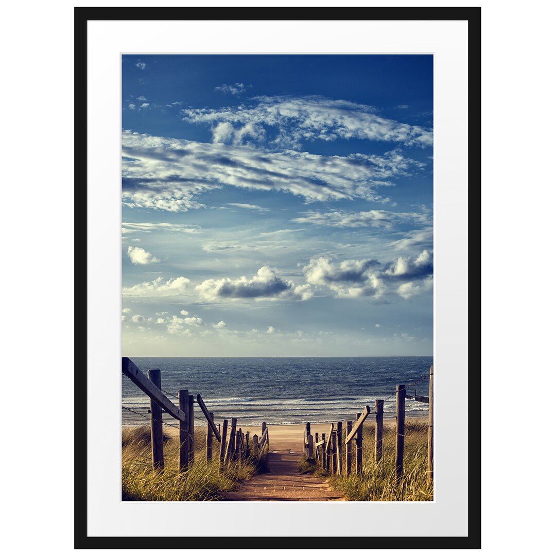 Gerahmtes Poster Weg zum Strand am Meer