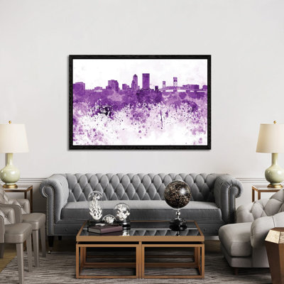 Jacksonville Skyline In Lilac by Paul Rommer - Gallery-Wrapped Canvas Giclée on Canvas