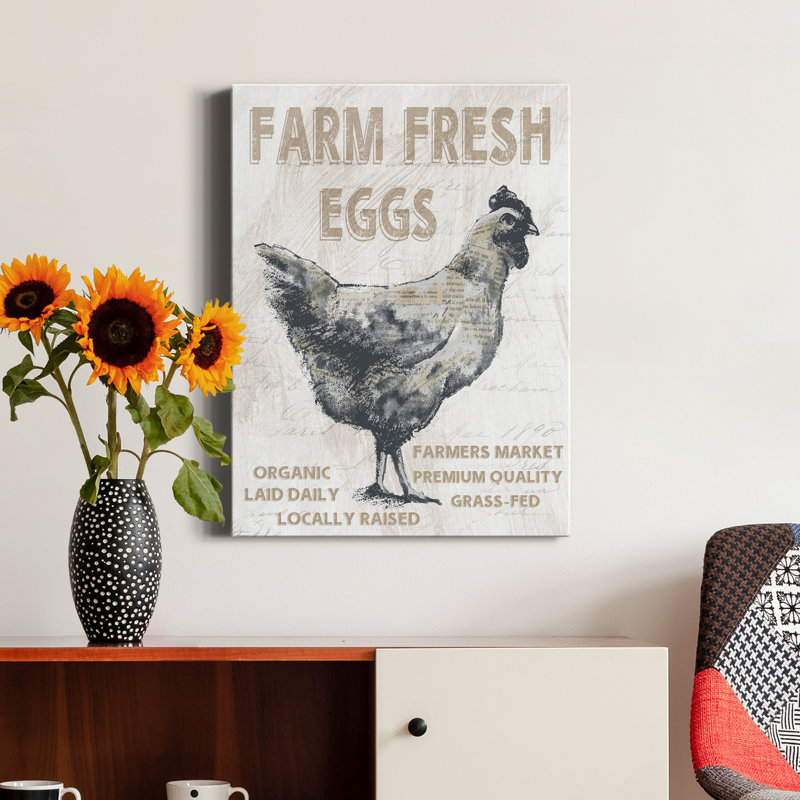 «Farm Fresh Chicken» par Conrad Knutsen - Reproduction de publicité sur toile tendue, H 48 po x l 36 po x P 1 po