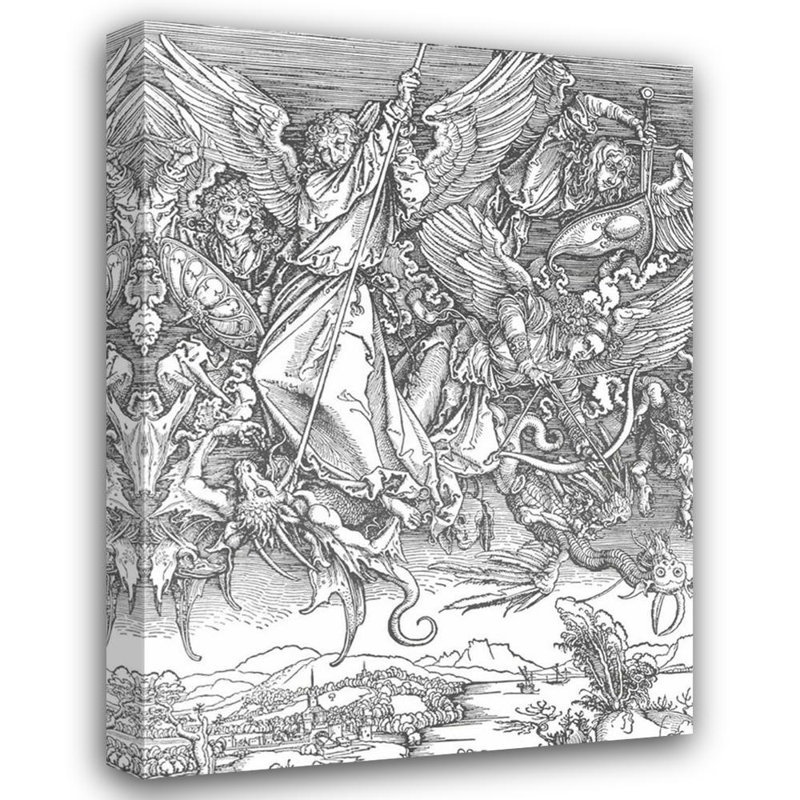 St. Michael's Fight Contre le Dragon, H 18 po x l 13 po