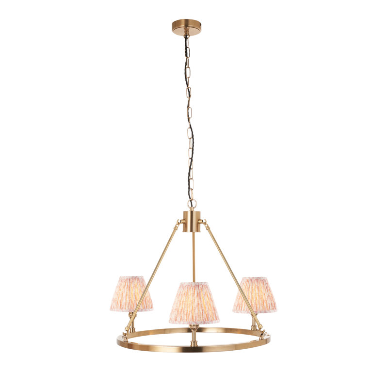 Chester 3 - Light Waggon Wheel Chandelier, Pink