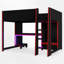Lit mezzanine en bois avec bureau intégré, lumières DEL et rangement-791196630