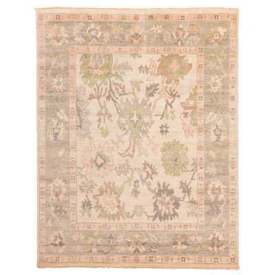 Tapis crème moderne Oushak 7 pi 10 po x 9 pi 11 po