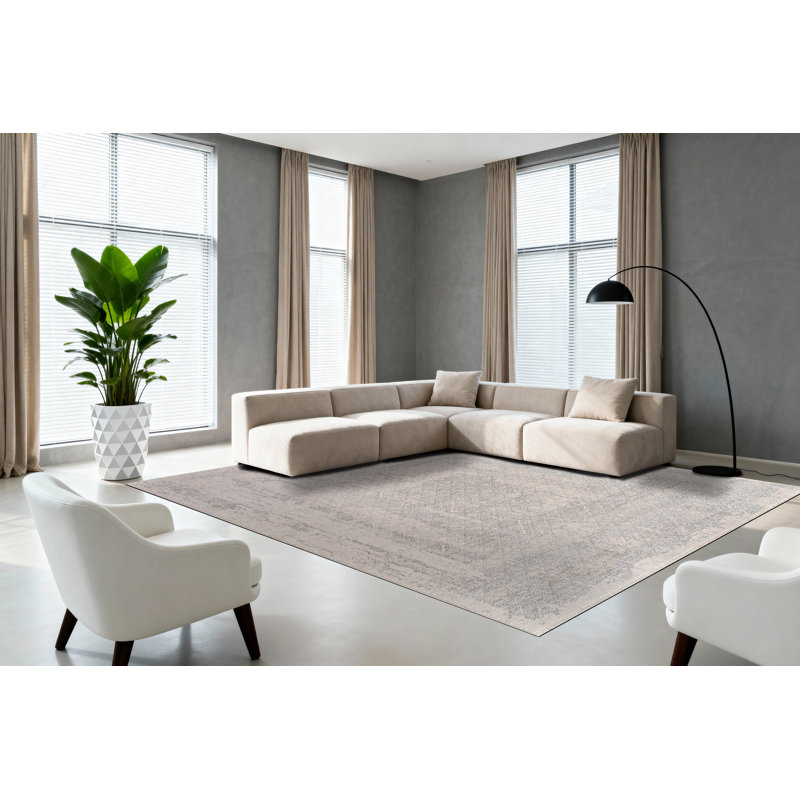 IRVING 9X12 15552-190 Crème / gris, Rectangle 9 pi x 12 pi
