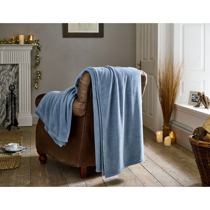 The Big One Ultra-Soft Large Plush Throw 230x270c Throw Blanket, Blue