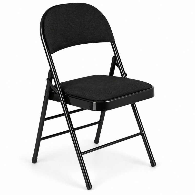 Fabric Banquet Folding Chair Folding Chair, Black