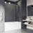 Luca 56-60" W x 58" H Sliding Frameless Tub Door with 3/8" Clear Glass-35333619