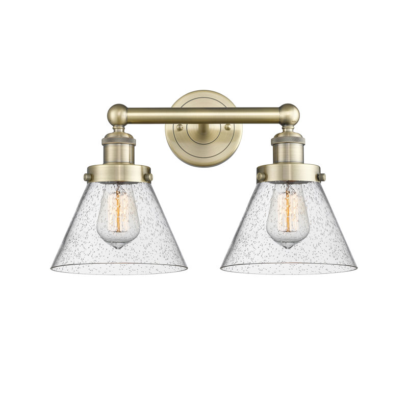 Éclairage pour meuble-lavabo à 2 lumières Artella, Laiton antique, Bullé