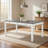 Dola Dining Table, Rustic White, Gray Wood, Rectangular 72 Inch Top