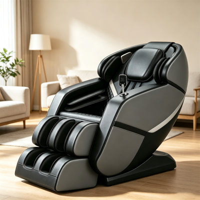 Fauteuil de massage 4D pour tout le corps avec rail SL étendu, 24 points de massage, 3 modes zéro gravité, écran tactile HD, chauffage lombaire, repose-jambes extensible avec rouleau de massage pour les pieds et Bluetooth