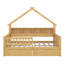Lits plateforme pleine grandeur en bois avec DEL, tablettes de rangement, tiroirs et garde-corps, cadre de lit plateforme avec toit-1114774420