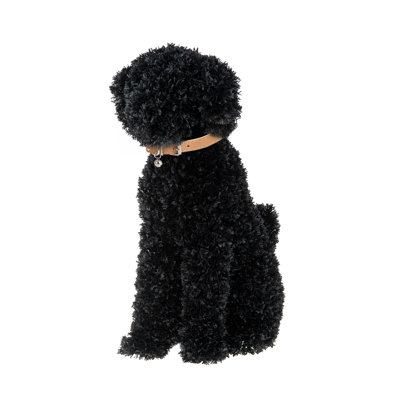 Turf Topiary Black Sitting Dog 20-in