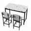Table de salle à manger moderne pour 2 personnes, ensemble de table de salle à manger avec finitions en marbre et 2 chaises rembourrées-1158469032