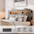 Wood Platform Bed With Storage LED Light Headboard-950207888-950207890