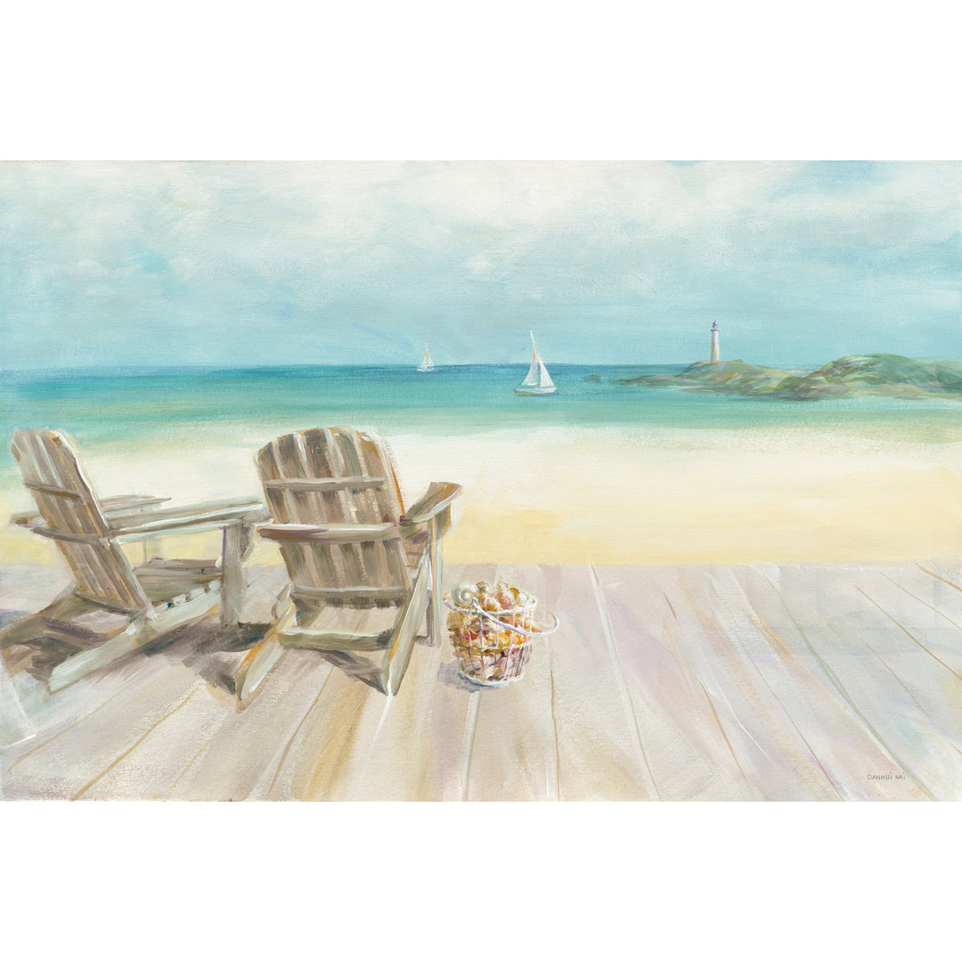 Seaside Morning No Window by Danhui Nai - Painting Print on Canvas Sand & Stable™ 