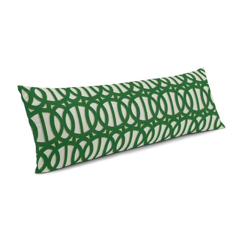 Sunbrella®Reflex Geometric Outdoor Throw Pillow, Emerald Green, 14" x 36"