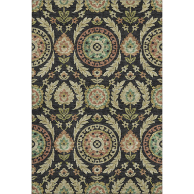 Premium Machine Washable Prisco Black Rug